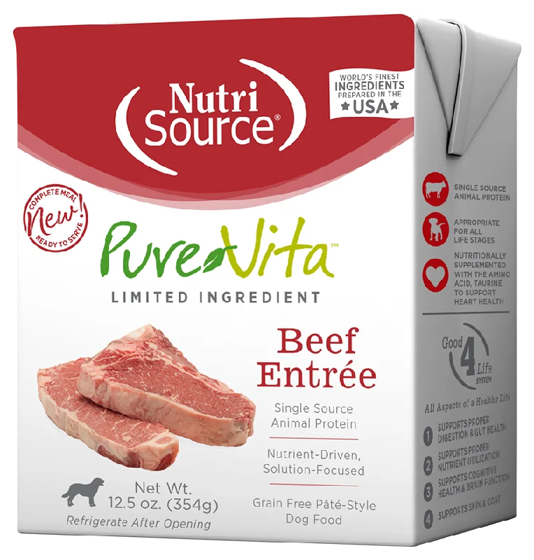 Contoured orthopedic pet bed-NutriSource® PureVita™ Beef Entrée Limited Ingredient Wet Dog Food