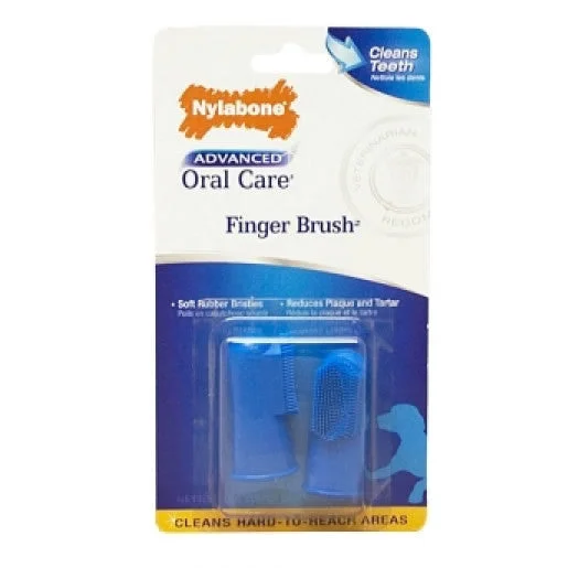 Silent cat water fountain-Nylabone Advanced Oral Care 2 Pack Finger Toothbrush