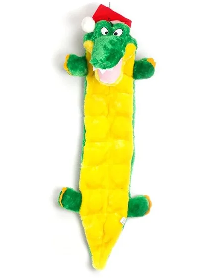 Smart pet toy ball-Outward Hound Kyjen Squeaker Mat Holiday Gator 16 Squeaker Plush Dog Toy