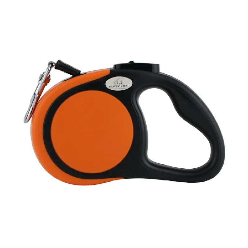 Rubber pet feeding mat-Pawpourri Retractable Leash for Dogs (Orange)