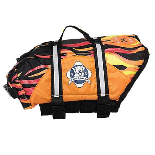 Stretch cat harness-Paws Aboard Flames Dog Life Jacket (Fido Pet)