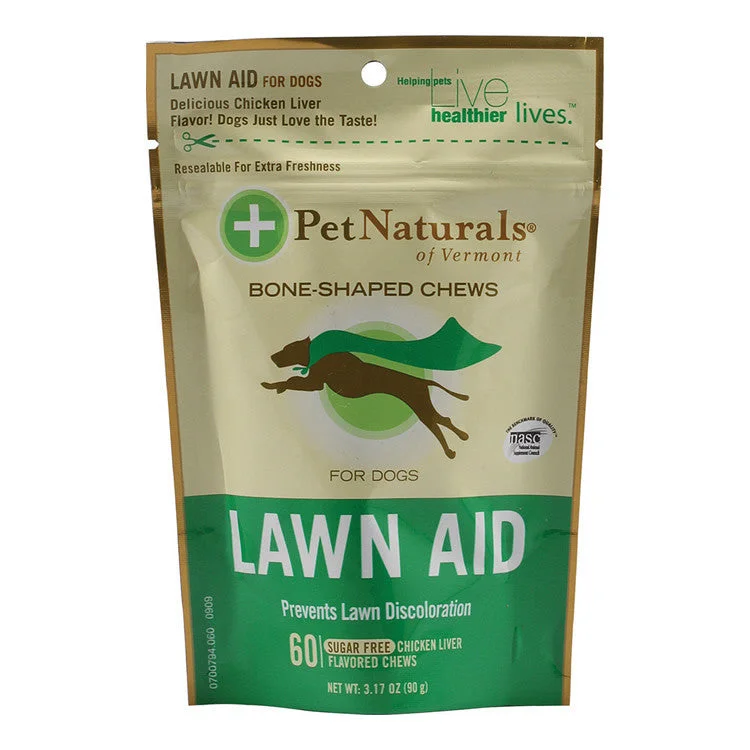 Natural pet grooming oil-Pet Naturals Lawn Aid for Dogs 60 Chewables