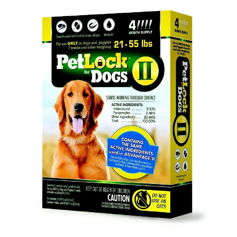 Travel pet food canister-PetLock II Flea Treatment for Dogs 21-55 lbs 4 Month Supply