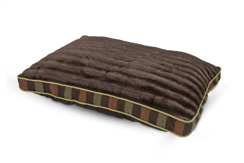 Non-toxic pet toy bone-Petmate 29 x 40 Gusset Dark Brown With Stripes Pillow Bed