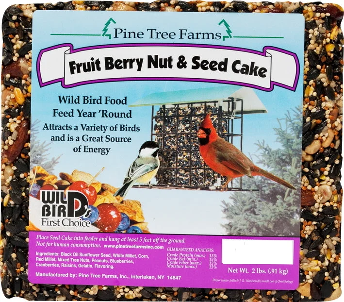 Small pet nesting box-PINE TREE FRUIT BERRY NUT SEED CAKE 2lbs.