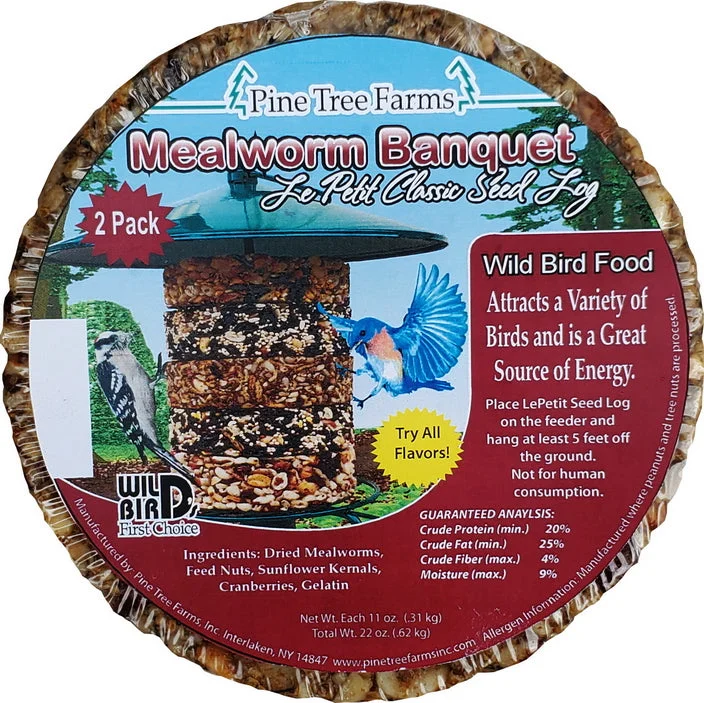 Calming pet anxiety wrap-PINE TREE MEALWORM SEED LOG 9oz/2pk