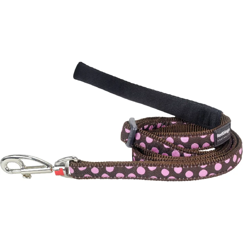 Soft-sided pet carrier-Pink Spots on Brown Dog Leash