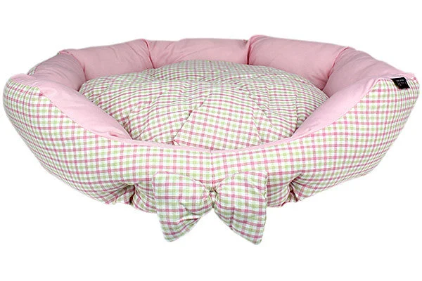 Lightweight pet stairs-Pinkberry Plaid Bed