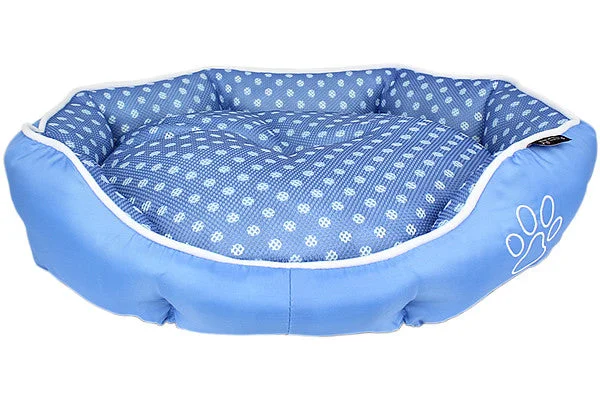 Reflective pet vest medium-Polka Dot Bed - Blue