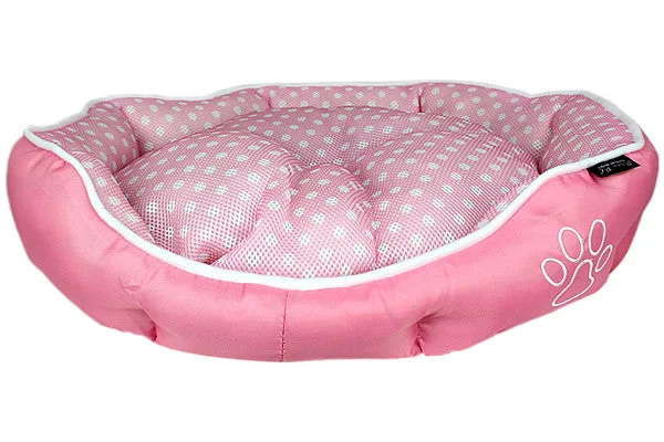 Portable pet shedding brush-Polka Dot Bed - Pink