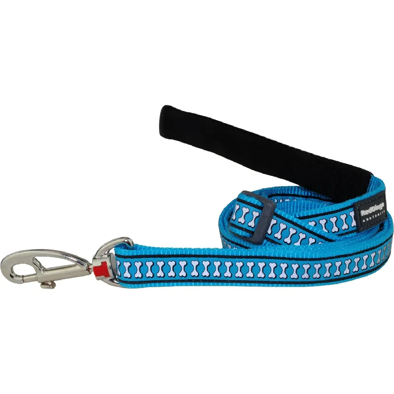 Puppy leash training kit-Reflective Bones Turquoise Dog Leash