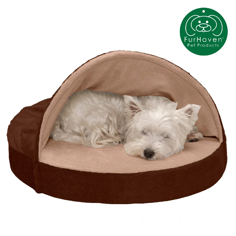 Sturdy pet ramp portable-Round Microvelvet Snuggery Pet Bed