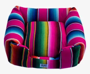 Recycled pet collar small-Saltillo Serape Bumper Bed - Pink