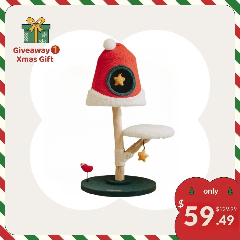 Wall-mounted cat perch-Santa Hat Cat Tree