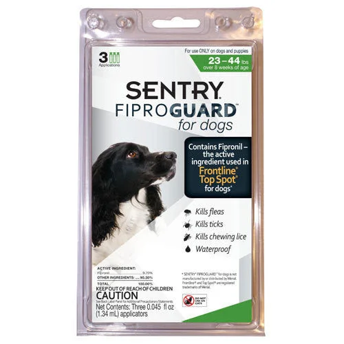 Padded pet carrier sling-Sentry FiproGuard Flea & Tick Control for Dogs 23-44 lbs 3pk