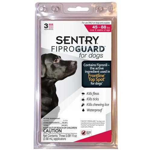 Clumping cat litter unscented-Sentry FiproGuard Flea & Tick Control for Dogs 45-88 lbs 3pk