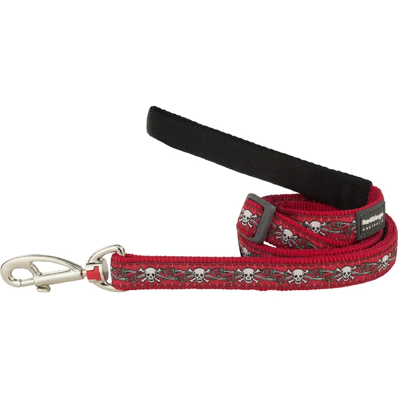 Expandable pet carrier-Skull & Roses Red Dog Leash