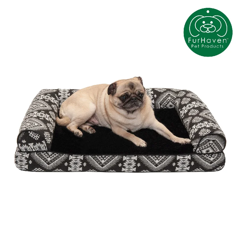 Firm orthopedic dog bed-Southwest Kilim Plush Sofa-Style Pet Bed