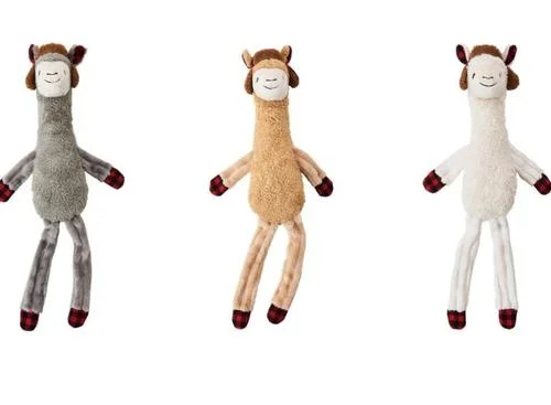 Rubber dog fetch ball-Spot Holiday Llama Dog Toy Assorted