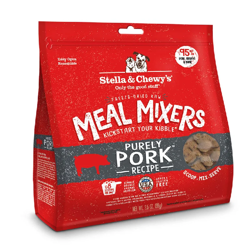 Lightweight pet travel crate-Stella & Chewy's Freeze-Dried Raw Meal Mixers Dog Food Topper - Purely Pork Recipe