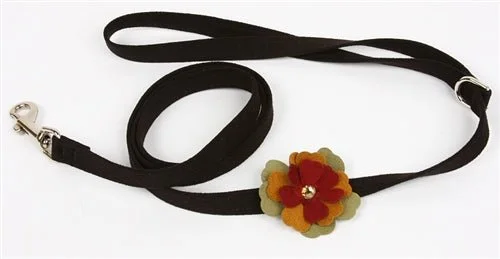 Insulated pet bed cover-Susan Lanci Autumn Flowers Collection Leash