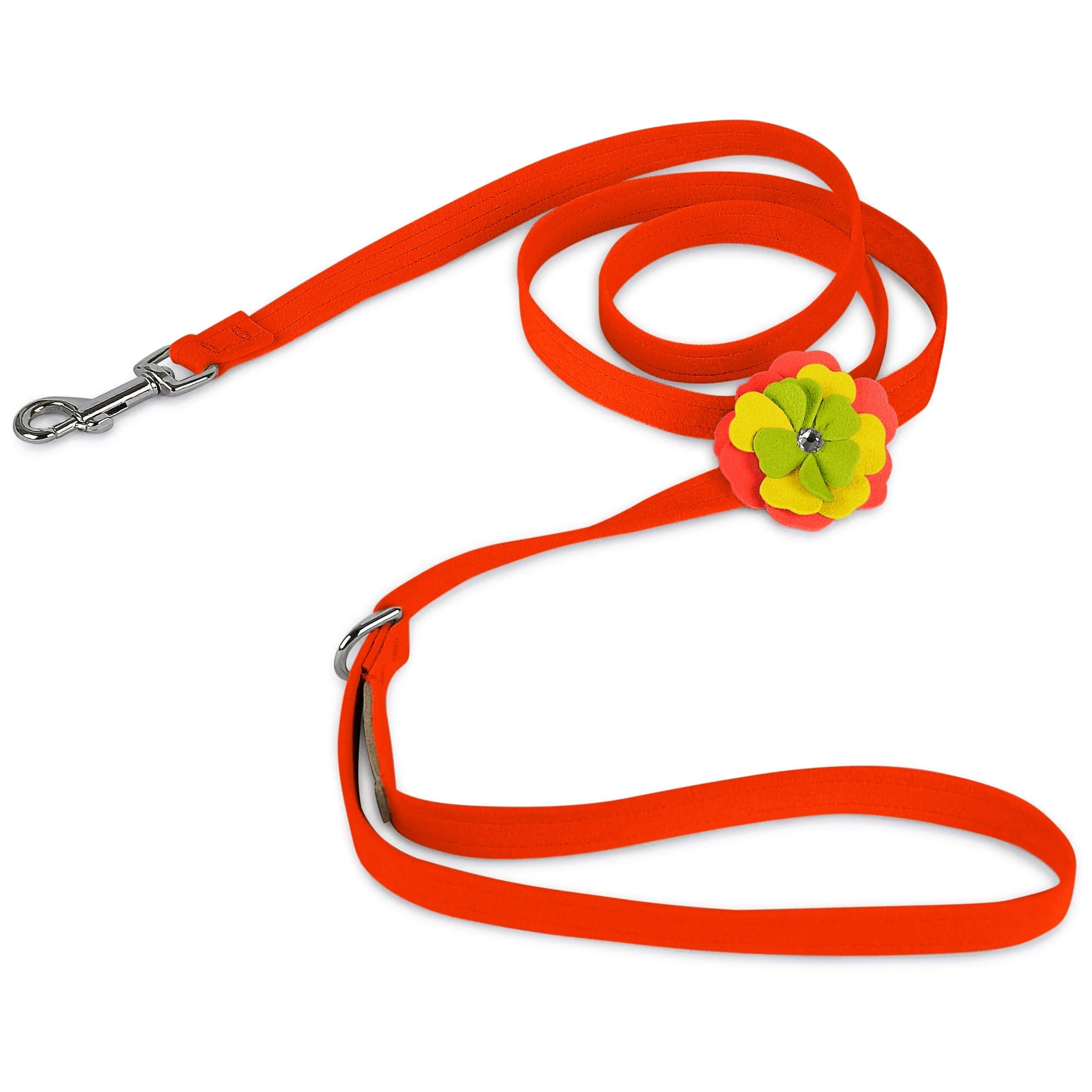 Reflective pet leash small-Susan Lanci Citrus Flower Leash