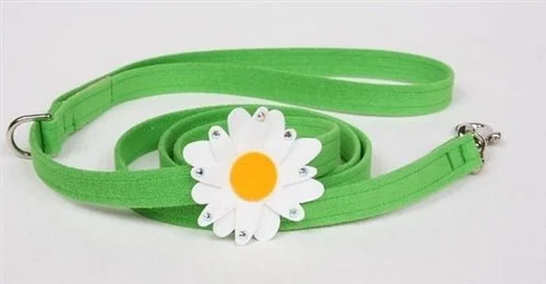 Durable pet rope ball-Susan Lanci Large Daisy Collection Ultrasuede Dog Leashes - Many Colors