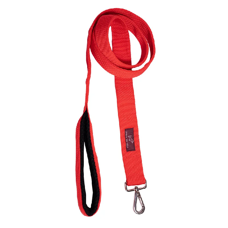 Silicone travel pet bowl-Tails to Tell Tactical Polyester Leash for Dogs (Red)