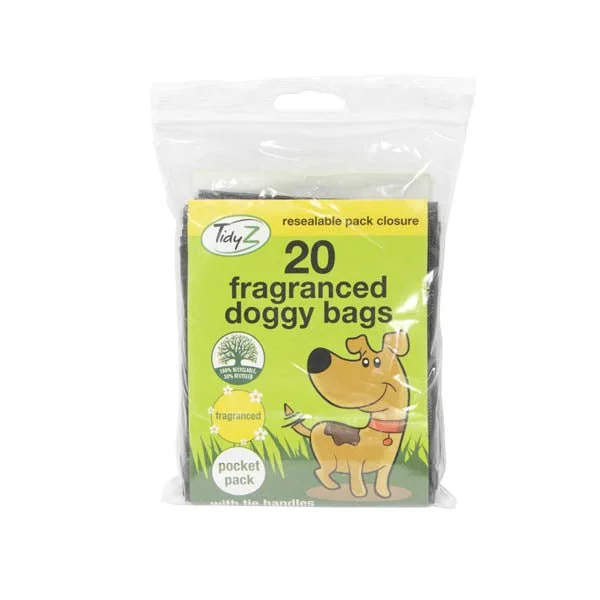 Ceramic pet feeding dish-Tidy Z Fragranced Doggy Bags 20 Pack