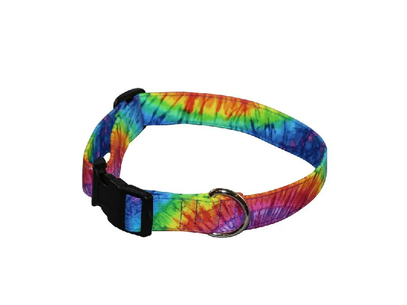 Indoor pet containment gate-Tie-Dye Burst Dog Collar