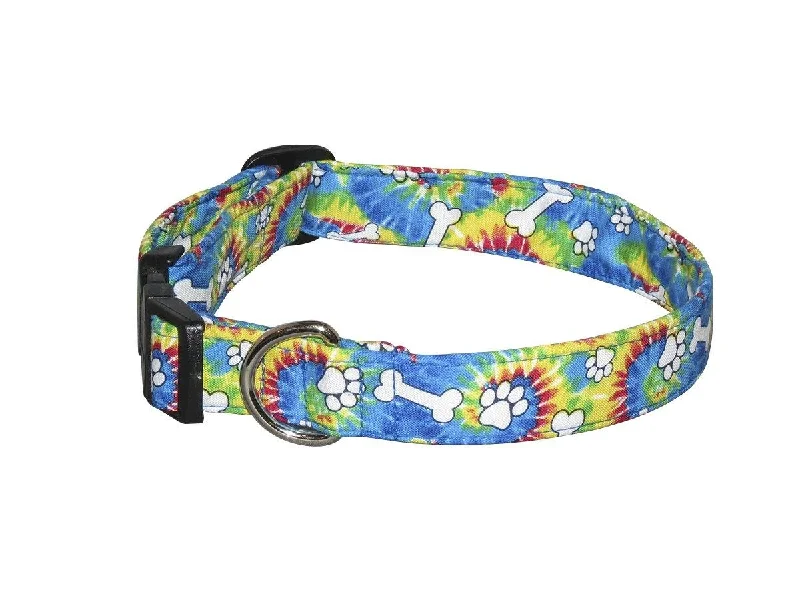 Tug-of-war dog rope-Tie-Dye Hippie Dog Collar