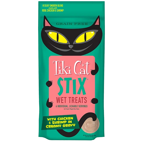 Organic cotton pet bed-Tiki Cat® STIX™ Chicken & Shrimp Cat Treats