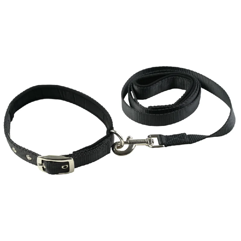 Cedar wood hamster house-TopDog Premium Nylon Collar and Leash Set for Dogs (Black)