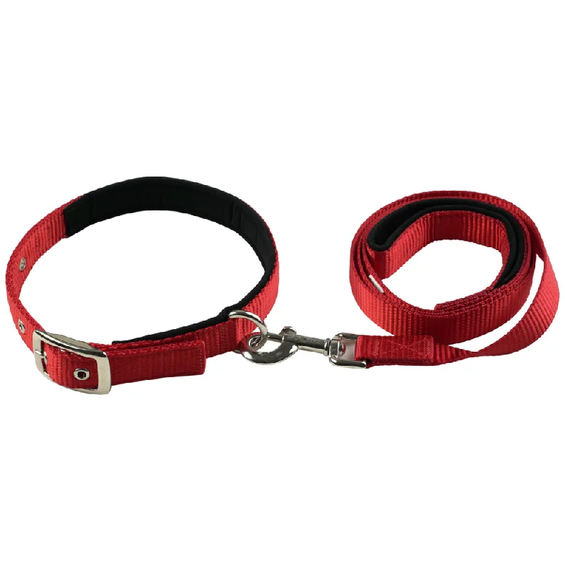 Gel cooling pet mat-TopDog Premium Nylon Collar and Leash Set for Dogs (Red)