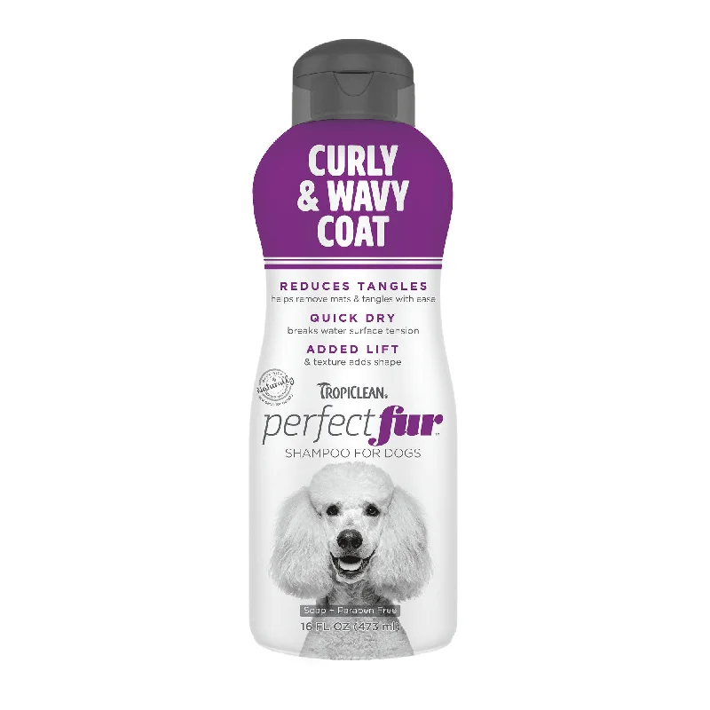 Breathable cooling dog vest-TropiClean Curly & Wavy Coat Shampoo For Dogs (16 oz)