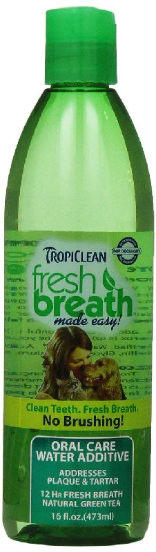 Natural bamboo pet bed-Tropiclean Fresh Breath Plaque Remover Pet Water Additive 16oz