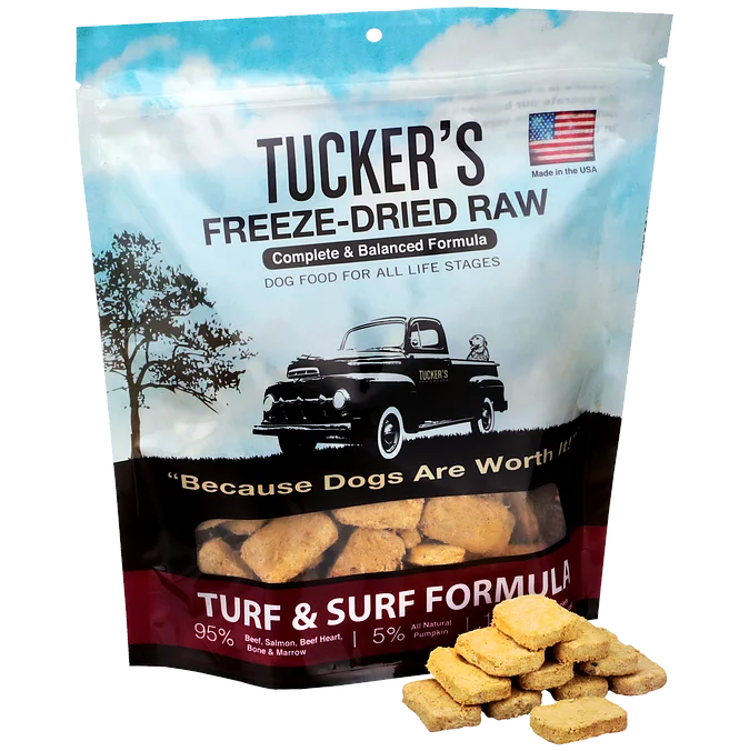 Gentle pet grooming wipes-Tucker's Freeze-Dried Raw Turf & Surf Dog Food