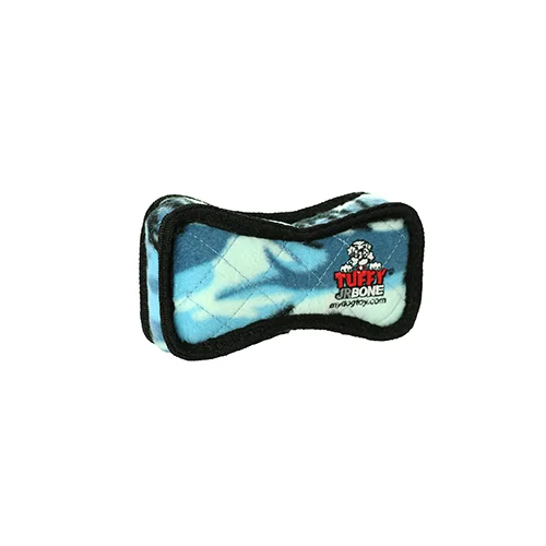 Wide pet food bowl-Tuffy® Jr. Bone2 Blue Dog Toy (Blue Camo)