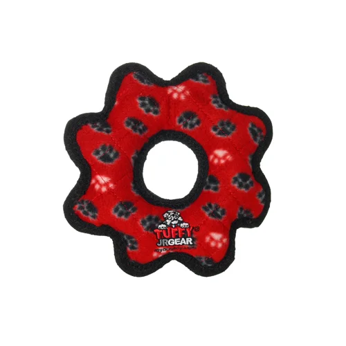 Contoured orthopedic pet bed-Tuffy® Jr. Gear Ring Red Dog Toy (Red)