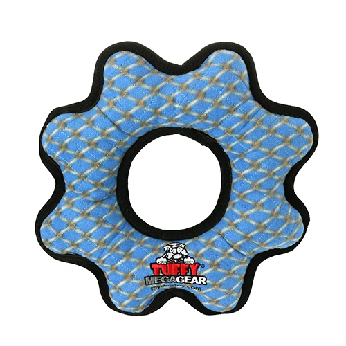 Non-slip pet water mat-Tuffy® Mega Gear Ring Chain Dog Toy (Blue)