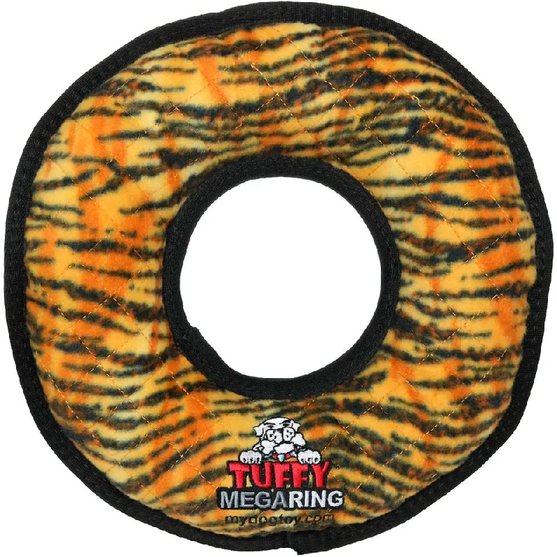 Recycled pet leash-Tuffy Mega Ring Dog Toy, Tiger Print