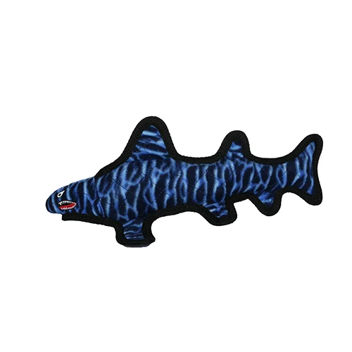 Warm pet fleece blanket-Tuffy Ocean Creature Shark Durable Dog Toy (Blue)