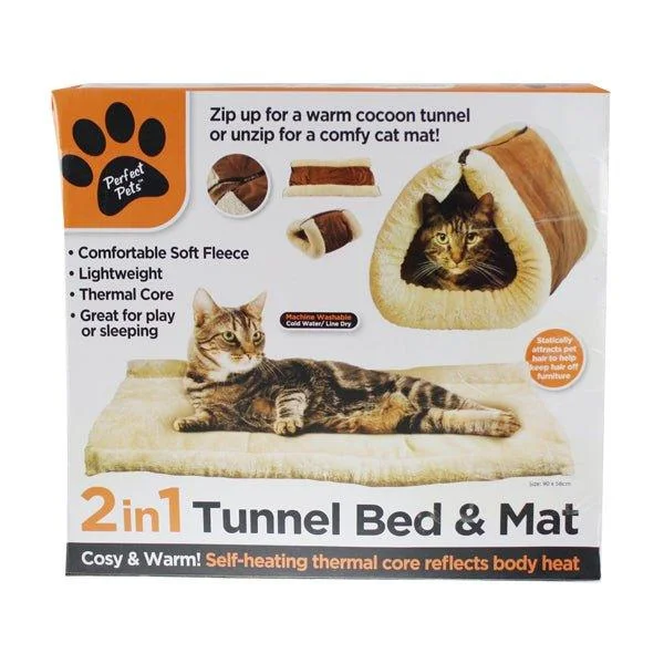 Stackable pet food bowl-Tunnel Bed & Mat 2 In 1