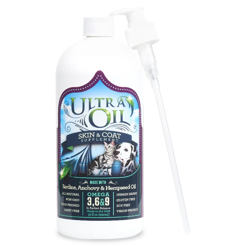 Lightweight pet kennel-Ultra Oil Skin and Coat Supplement For Dogs and Cats (32 oz)