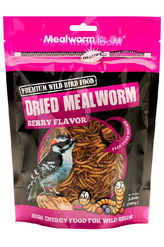 Battery-powered pet toy-UNIPET Berry flavored Mealworm To Go 3.5oz