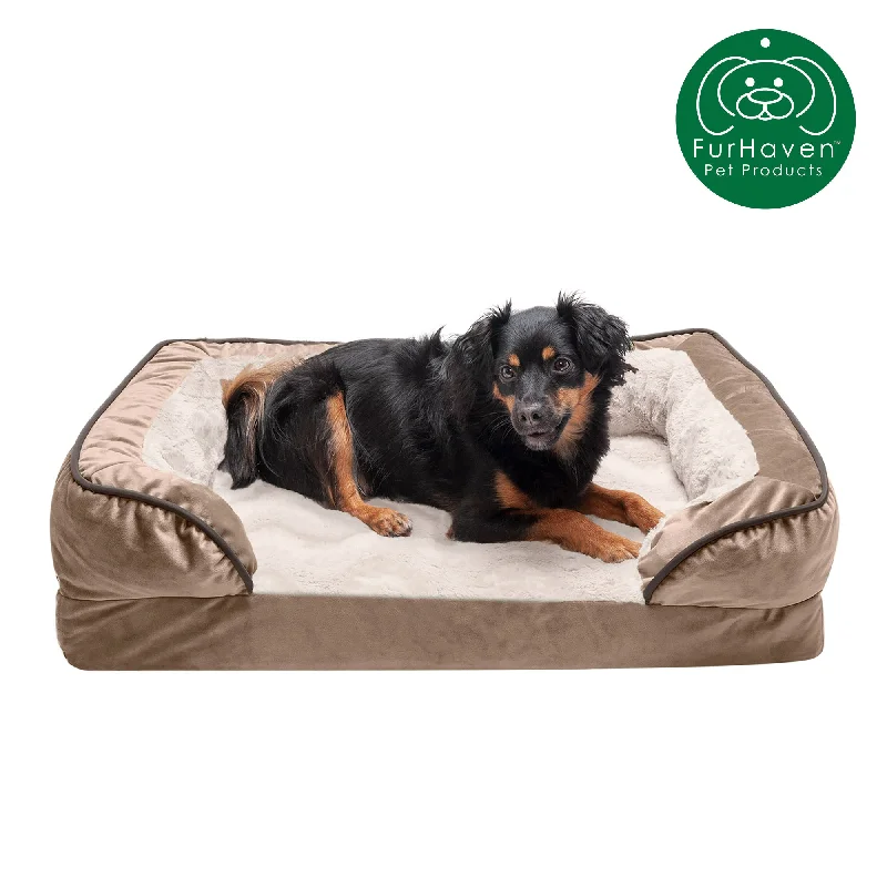 Furry pet bed cover-Velvet Waves Sofa-Style Couch Pet Bed