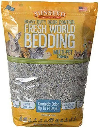 Natural wood bird ladder-Sunseed Fresh World Bedding Multi-Pet formula