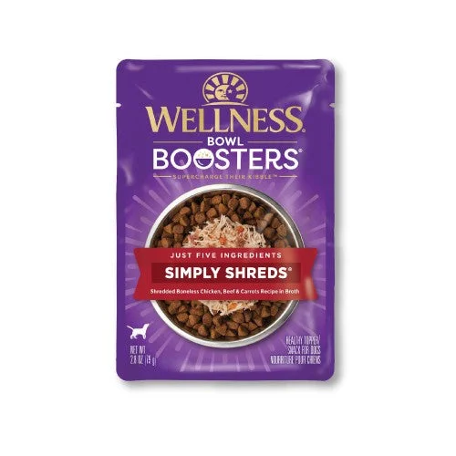 Cat condo with bed-Wellness Bowl Bowl Boosters Simply Shreds Chicken, Beef & Carrots Wet Dog Food