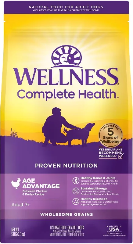 Wide pet food bowl-Wellness Complete Health Natural Senior Health Chicken Recipe Dry Dog Food