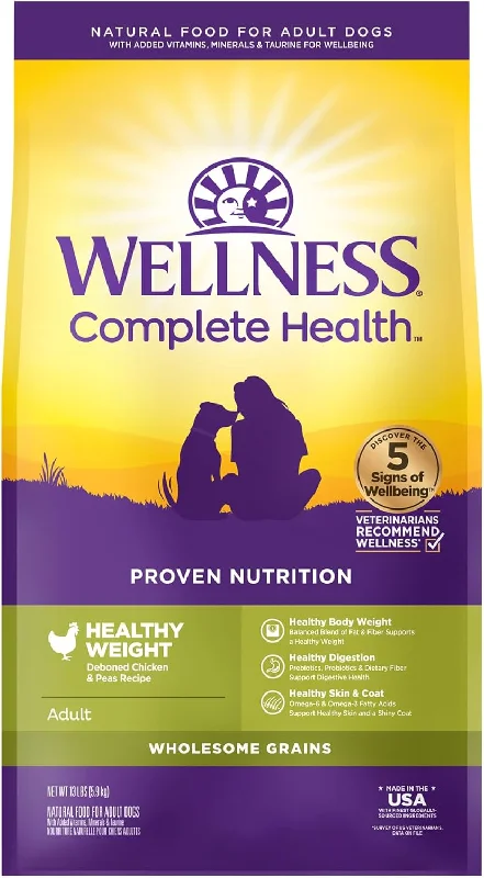 Spill-proof pet bowl mat-WELLNESS Complete K9 Heathy Weight formula 13lb